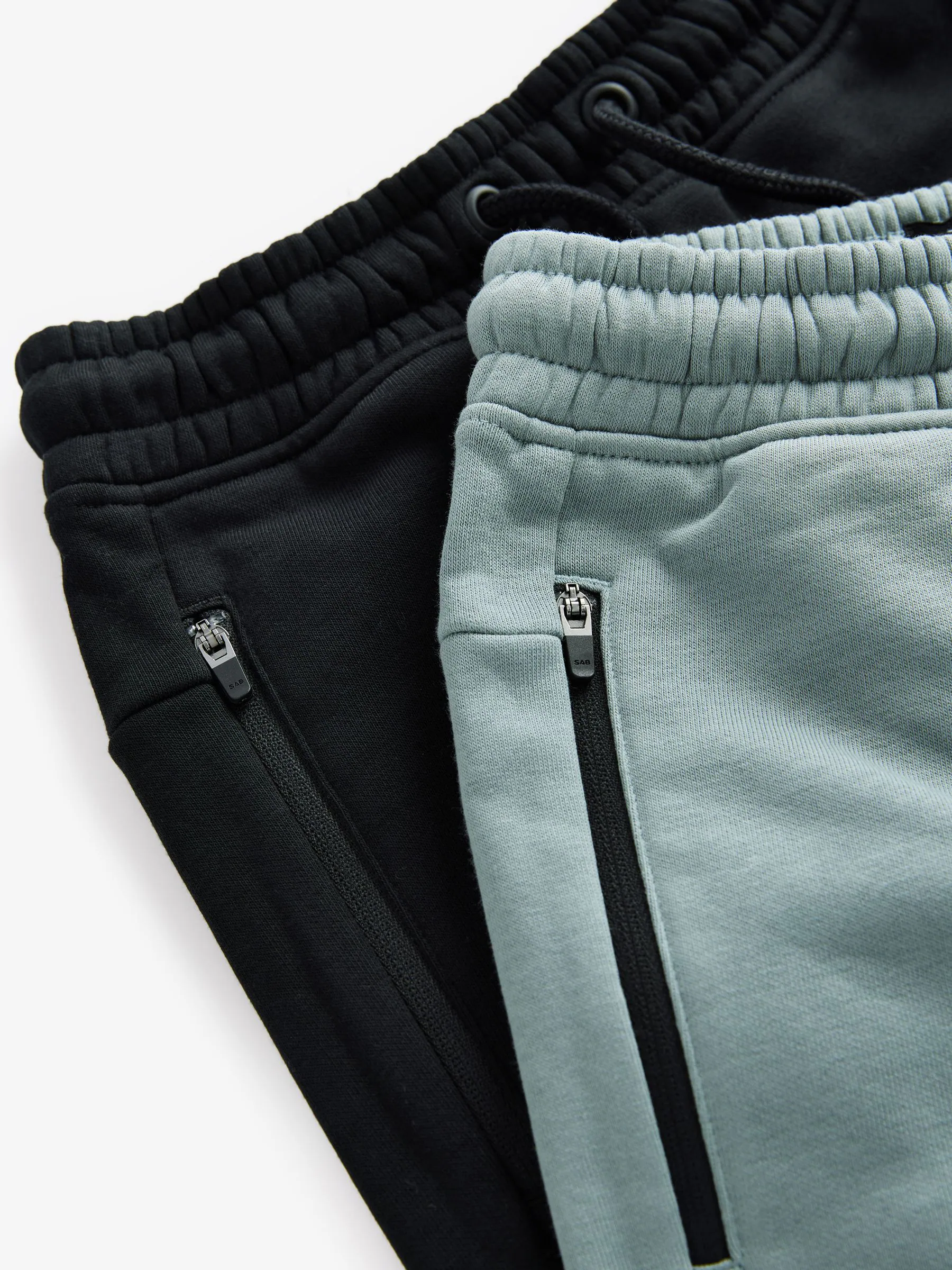 Zwart/grijs - Slim-fit joggingbroek met ritszak (3-16jr)