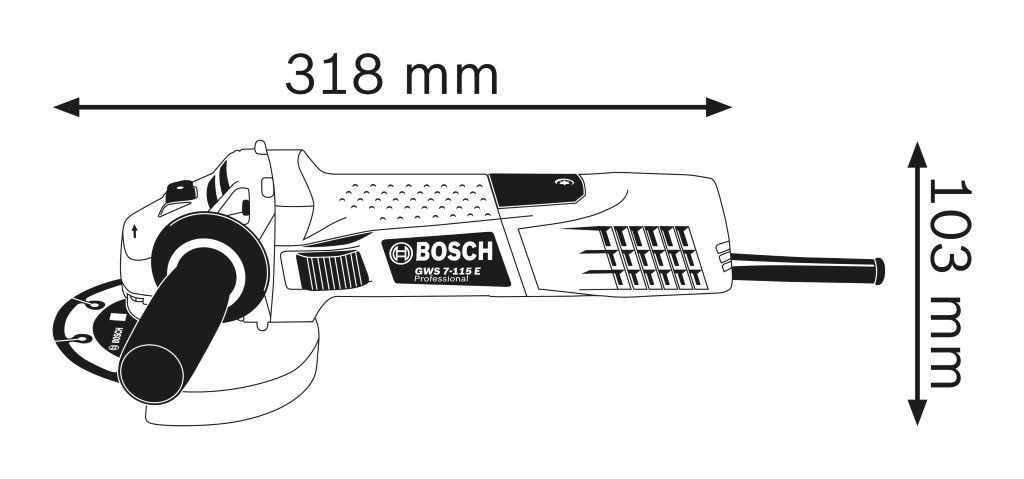Bosch GWS 7-115 E Haakse slijpmachine  - 0601388203