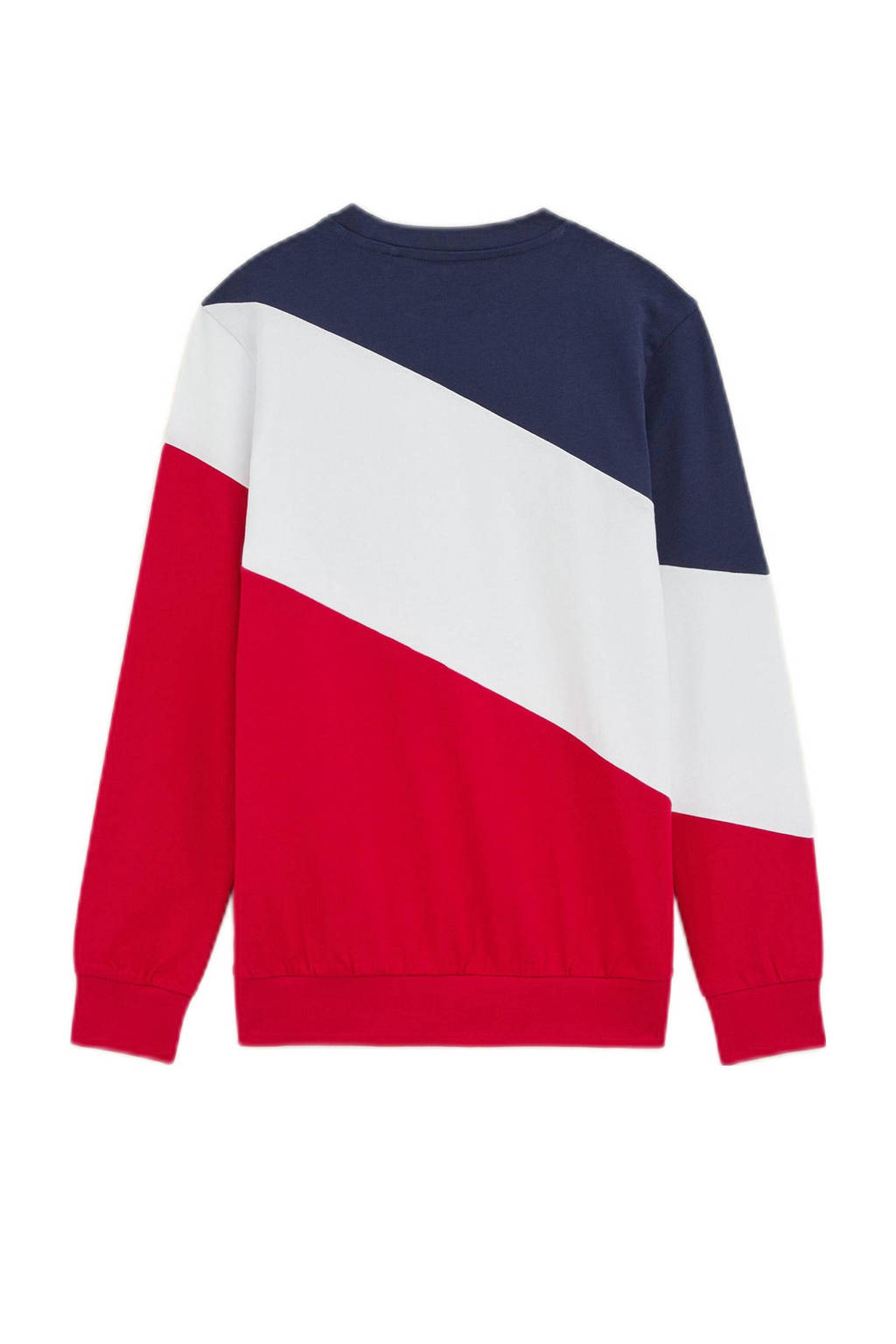WE Fashion sweater donkerblauw/wit/rood