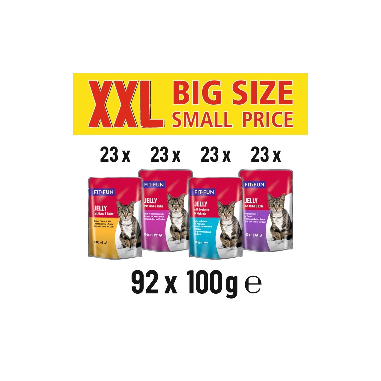 FIT+FUN Jelly Multipack 92x100g 4 leckere Sorten