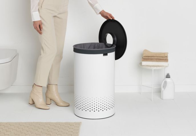 Wasbox, 60 liter, kunststof deksel 304880 - White