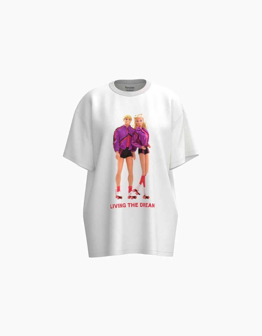 Camiseta oversized de manga curta com estampa da Barbie