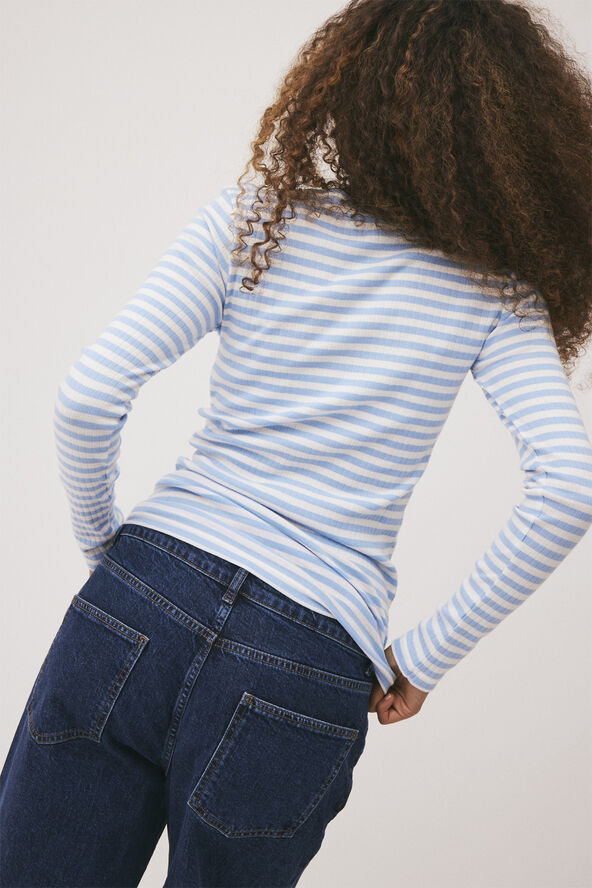 Magasin du Nord Collection Milla 1 Langærmet T-shirt - 100% Økologisk Bomuld Star white / forever blue stripe