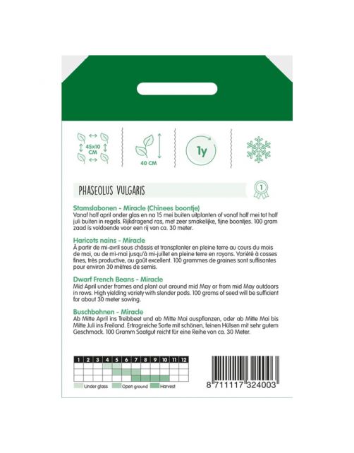 Hortitops Stamslabonen - Chinees Boontje Miracle - Groentezaden - 100 g