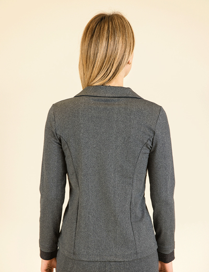HBT BASICS - SHIRLEY VESTE BLAZER COURT GRIS CHINÉ