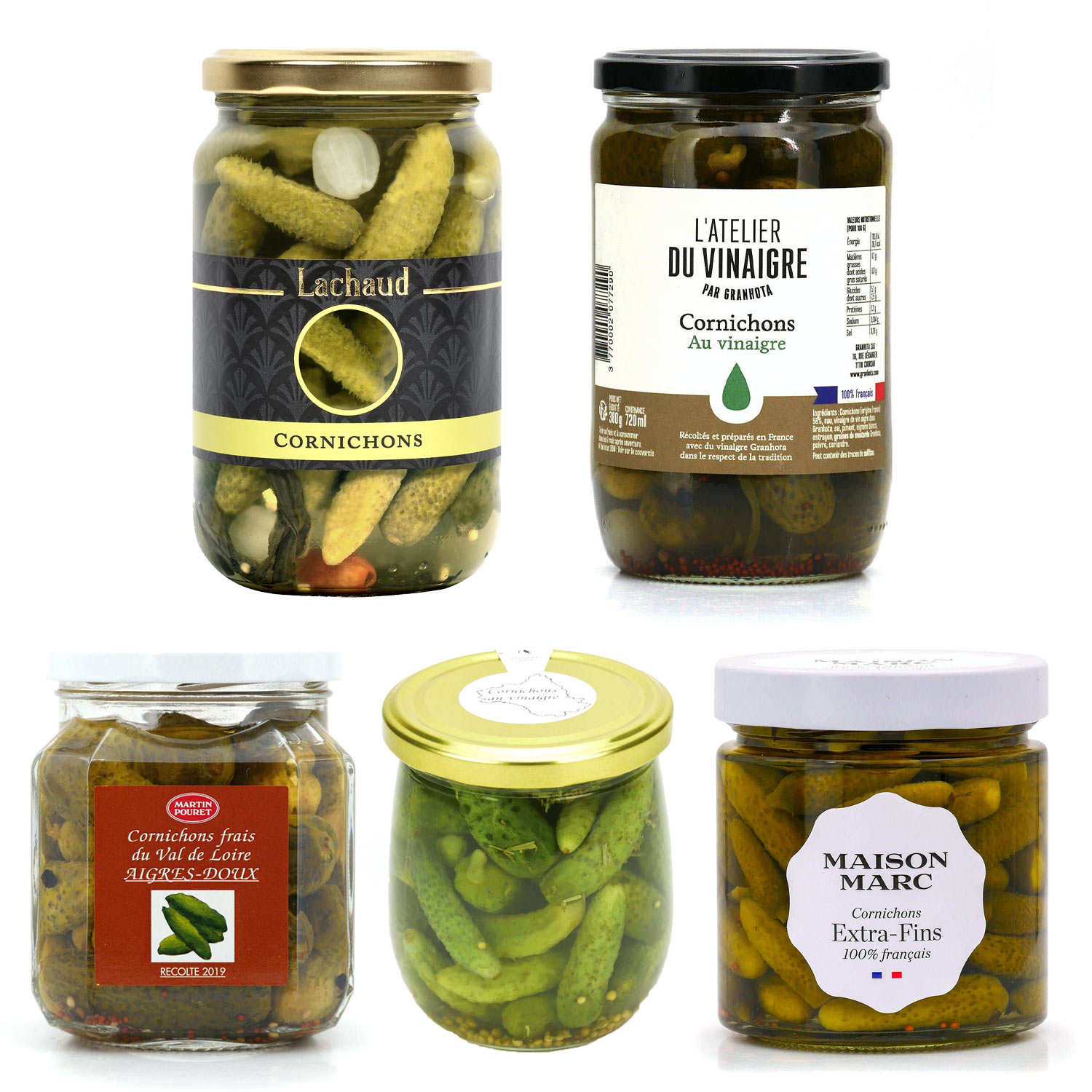 Assortiment découverte de cornichons français