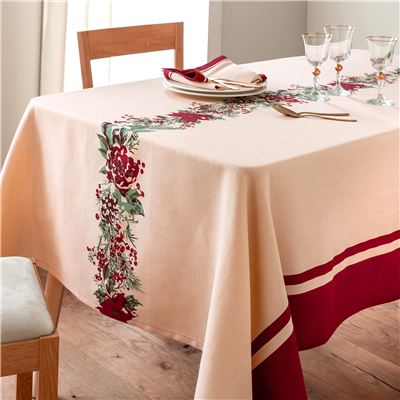 Nappe coton lin motif fêtes