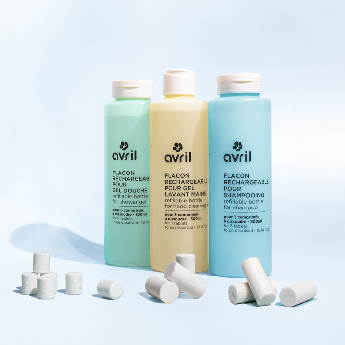 Kit gel douche Poire en pastilles + flacon