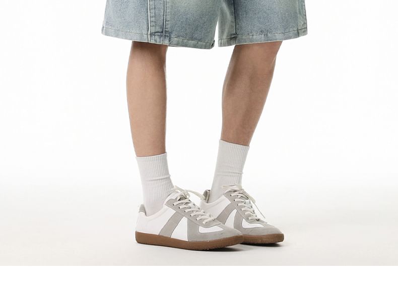 AXEN - Bermudashorts van gewassen denim met trekkoord in de taille