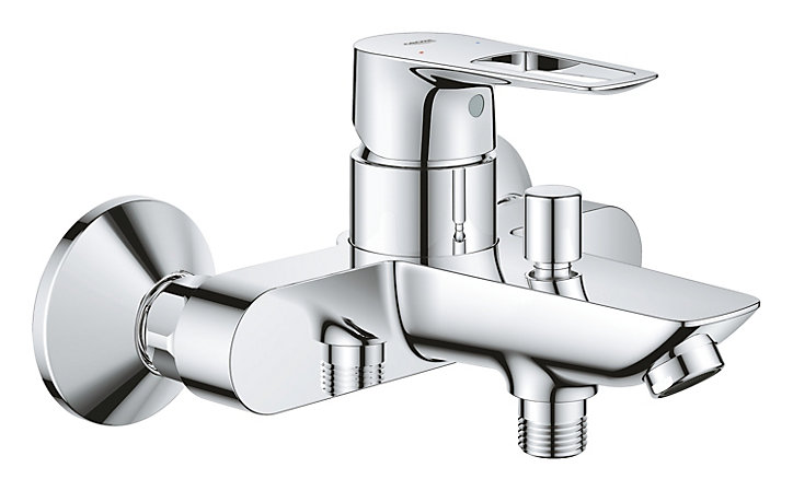 Mitigeur bain/douche 2 trous Grohe Start Loop en laiton coloris chromé entraxe 150 mm