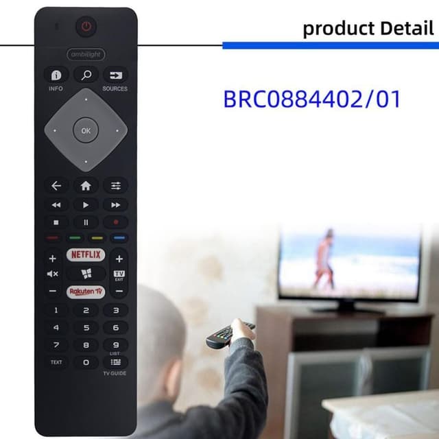 BRC0884402/01 TV Fjernbetjening Erstatning til Philips TV