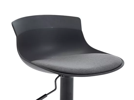 Lot de 2 tabourets de bar ALBEDO - Polypropylène et Tissu - Hauteur réglable - Bicolore - Noir et Gris