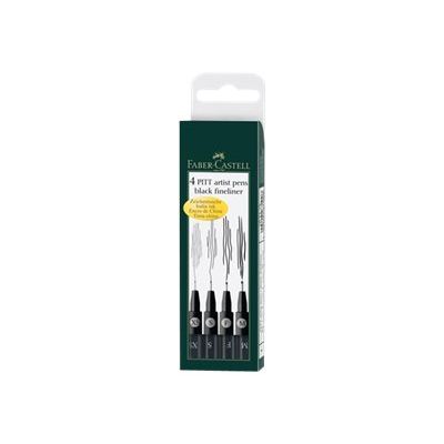 Faber-Castell Pitt Artist - Pack de 4 feutres à l'encre de Chine - noir