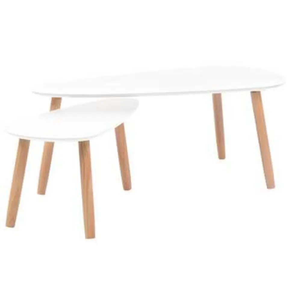 vidaXL - Salontafel - Wit - Grenenhout - 2 stuks