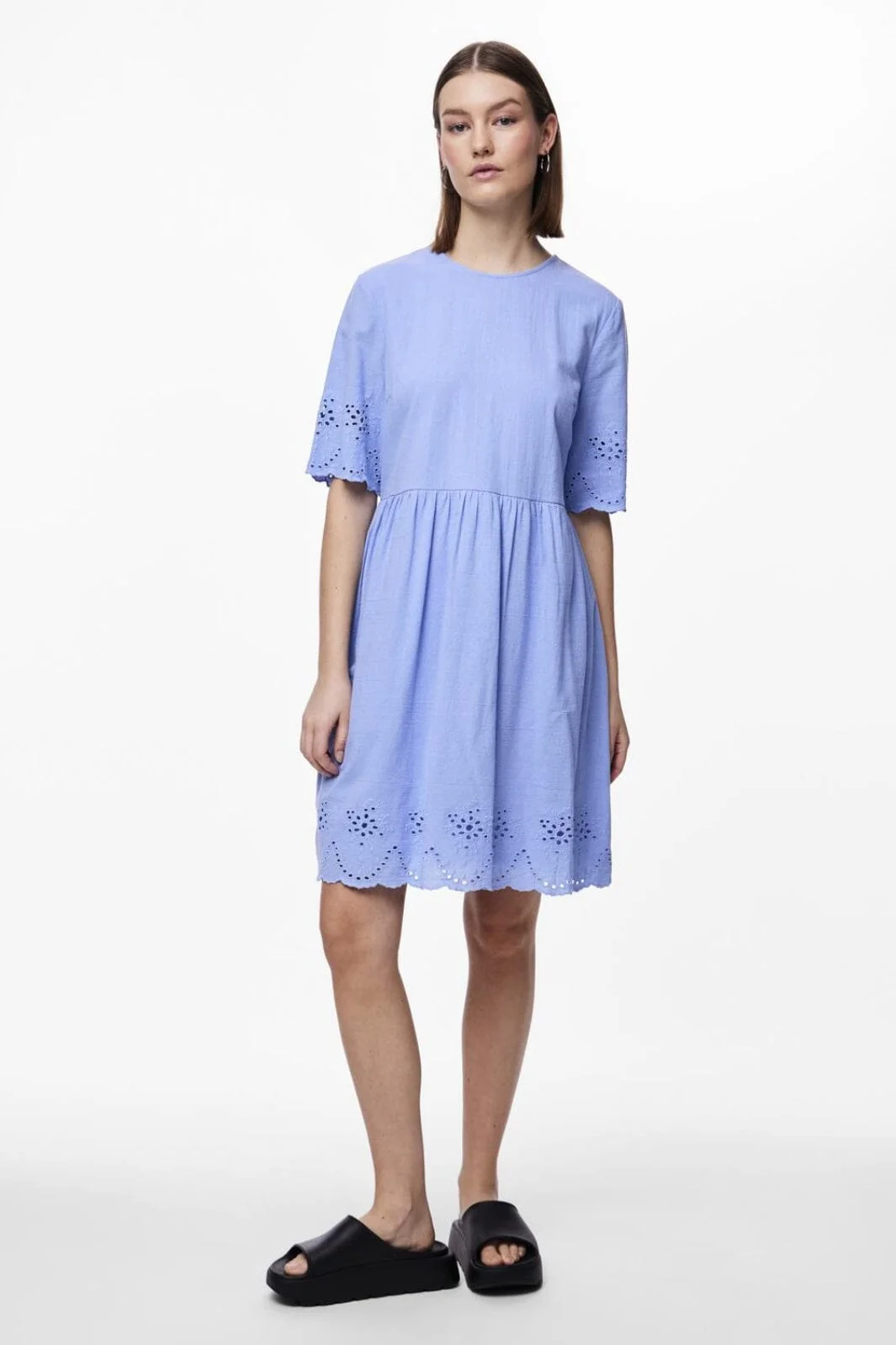 Pieces Pcalmina 2/4 Embroidery Dress 4486682 hydrangea