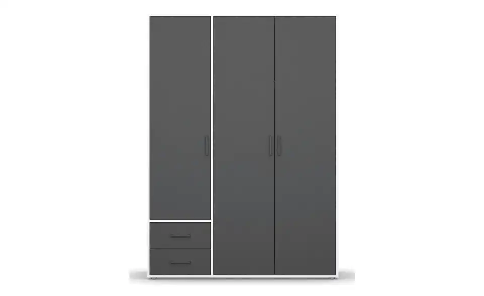 Drehtürenschrank Absetzung: Weiß 140 cm 3 Stück