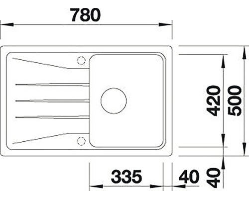Blanco SONA 45 S spoelbak, 780 x 500 mm, antraciet, 519662