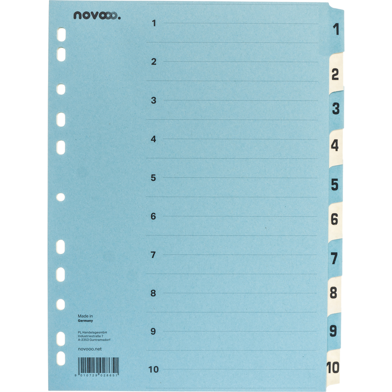 novooo Register, blau/beige, A4, 1-10