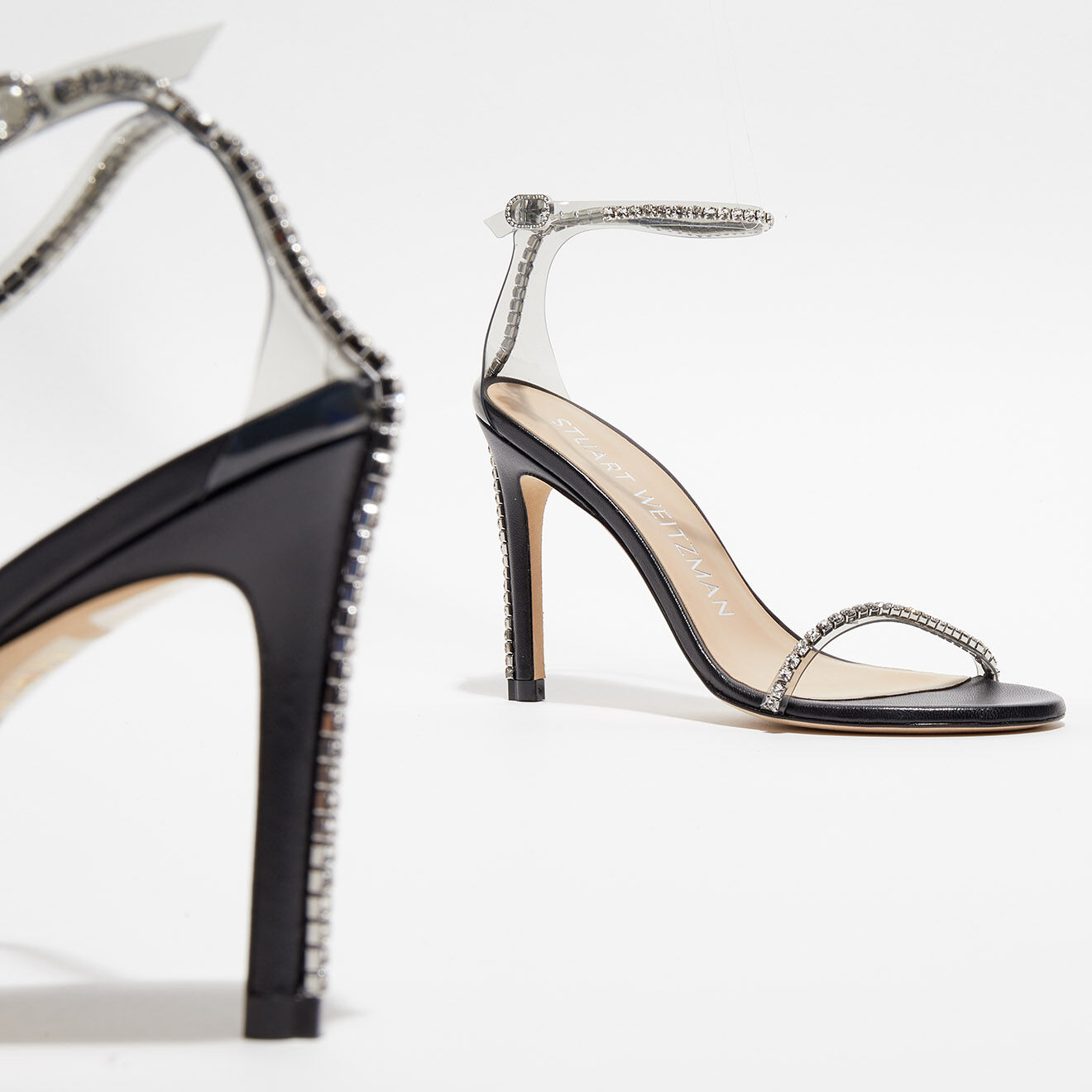 Stuart Weitzman Sandales Nudistglam 100 noires - Talon 10 cm