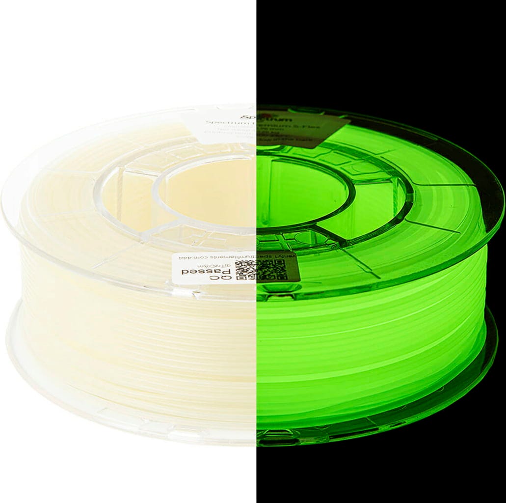 Spectrum  S-Flex 90A Glow in the Dark, 1,75 mm / 500 g    Flexibles Filament mit sehr guten Beständigkeiten