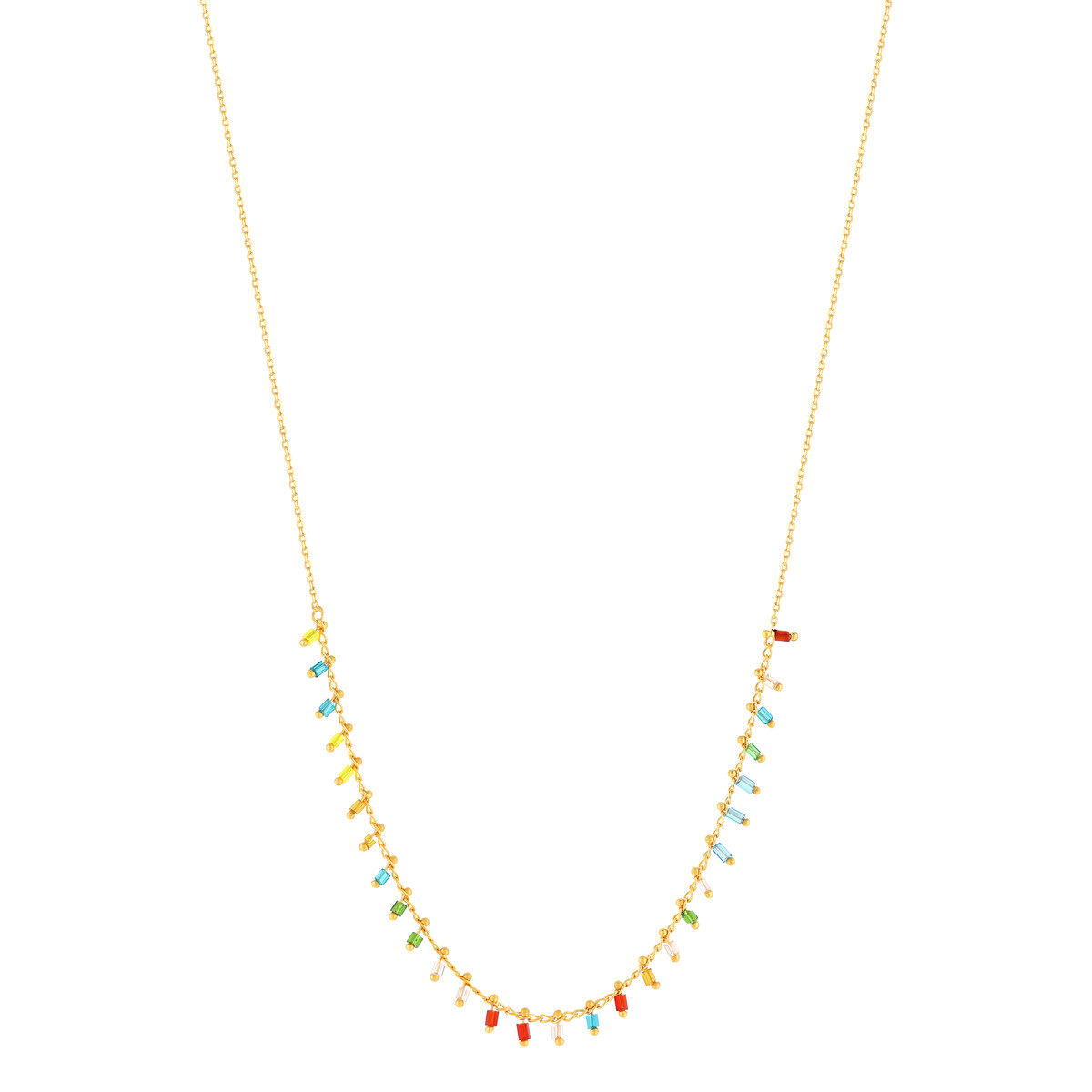 Collier plaqué or cristal 40 à 45 cm