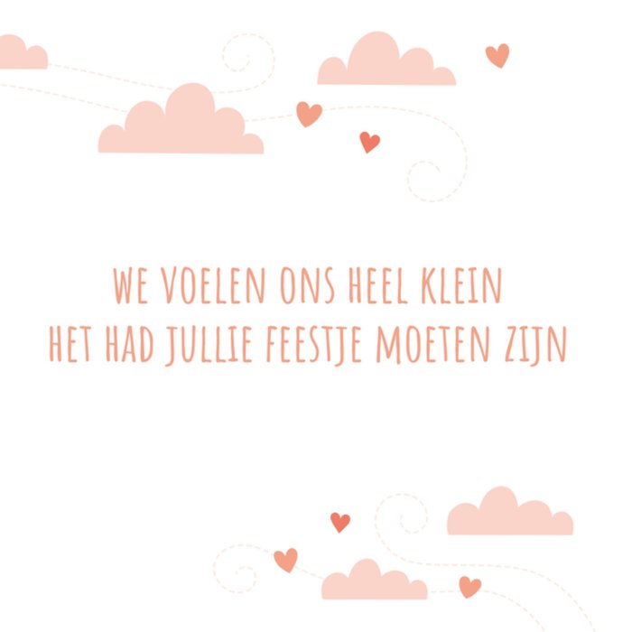 Kleine Vlindervoetjes | Condoleancekaart | Taartjes in de wolken