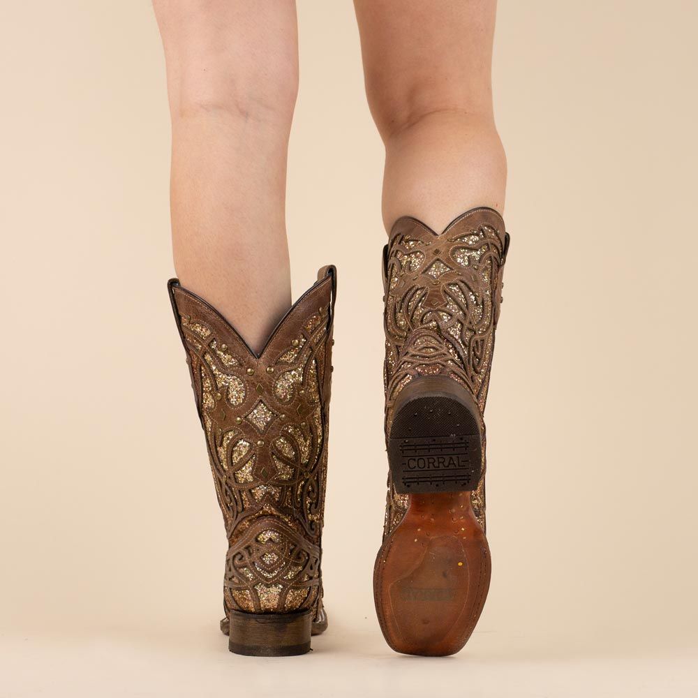 Corral C3275 cowboyboots bruin met glitters
