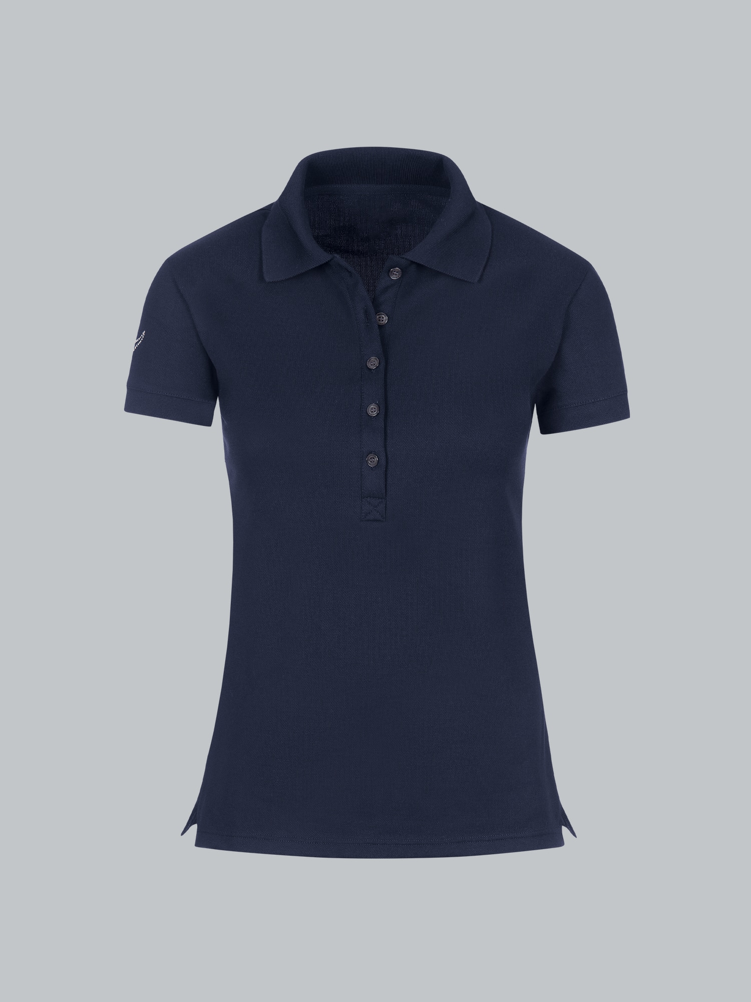 Poloshirt mit Kristallsteinen Navy