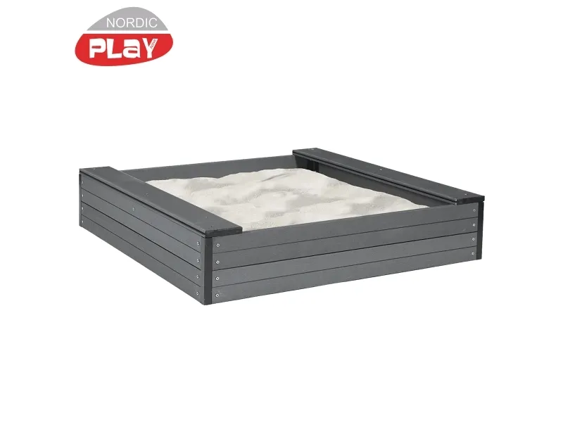 NORDIC PLAY Sandkasse med sæde 24 x 120 x 120 cm WPC (210-942)