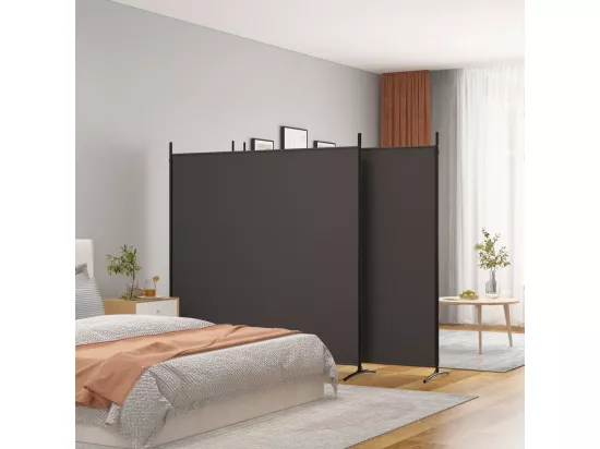 Cloison de séparation 4 panneaux Marron 698x180 cm Tissu
