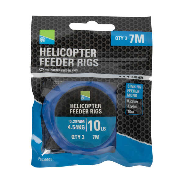 Preston Helicopter Feeder Rigs 0,28mm (4,54kg) (3 stuks)