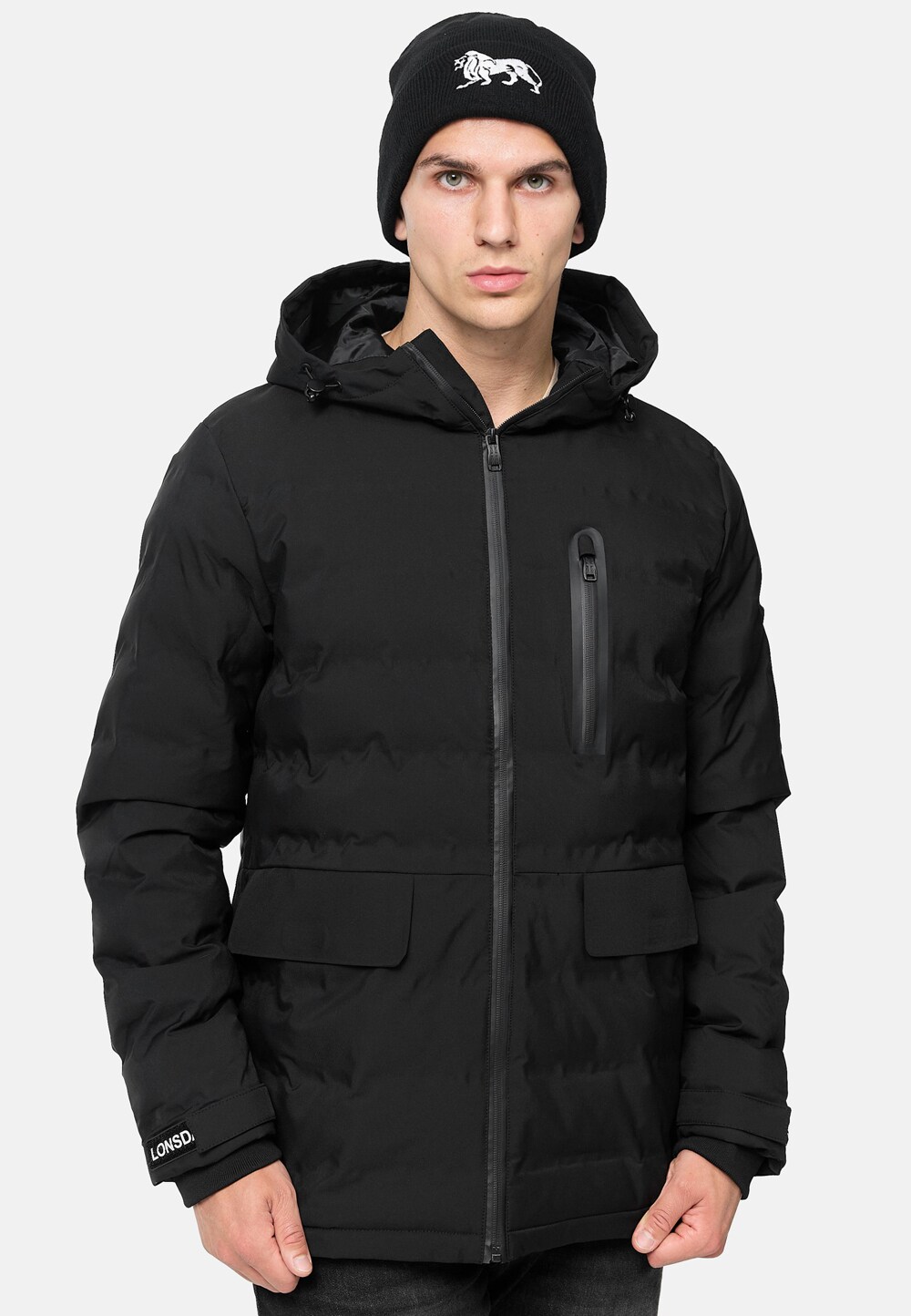 Lonsdale Herren Winterjacke mit Kapuze normale Passform BALLYWILDRICK