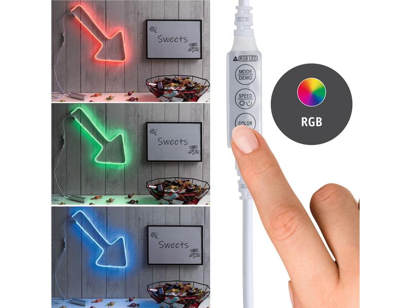 Paulmann LED-Stripe Neon Flex RGB 1 m Biegbarer Lichtstreifen mit USB-Anschluss