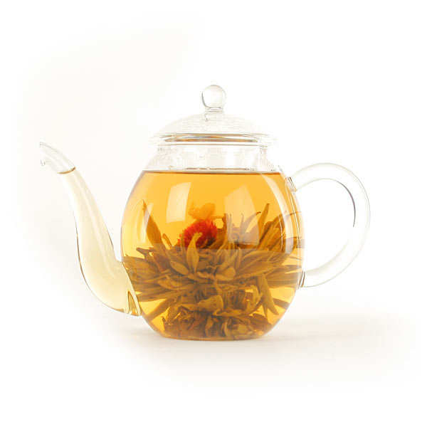 Coffret théière et 6 fleurs de thé blanc