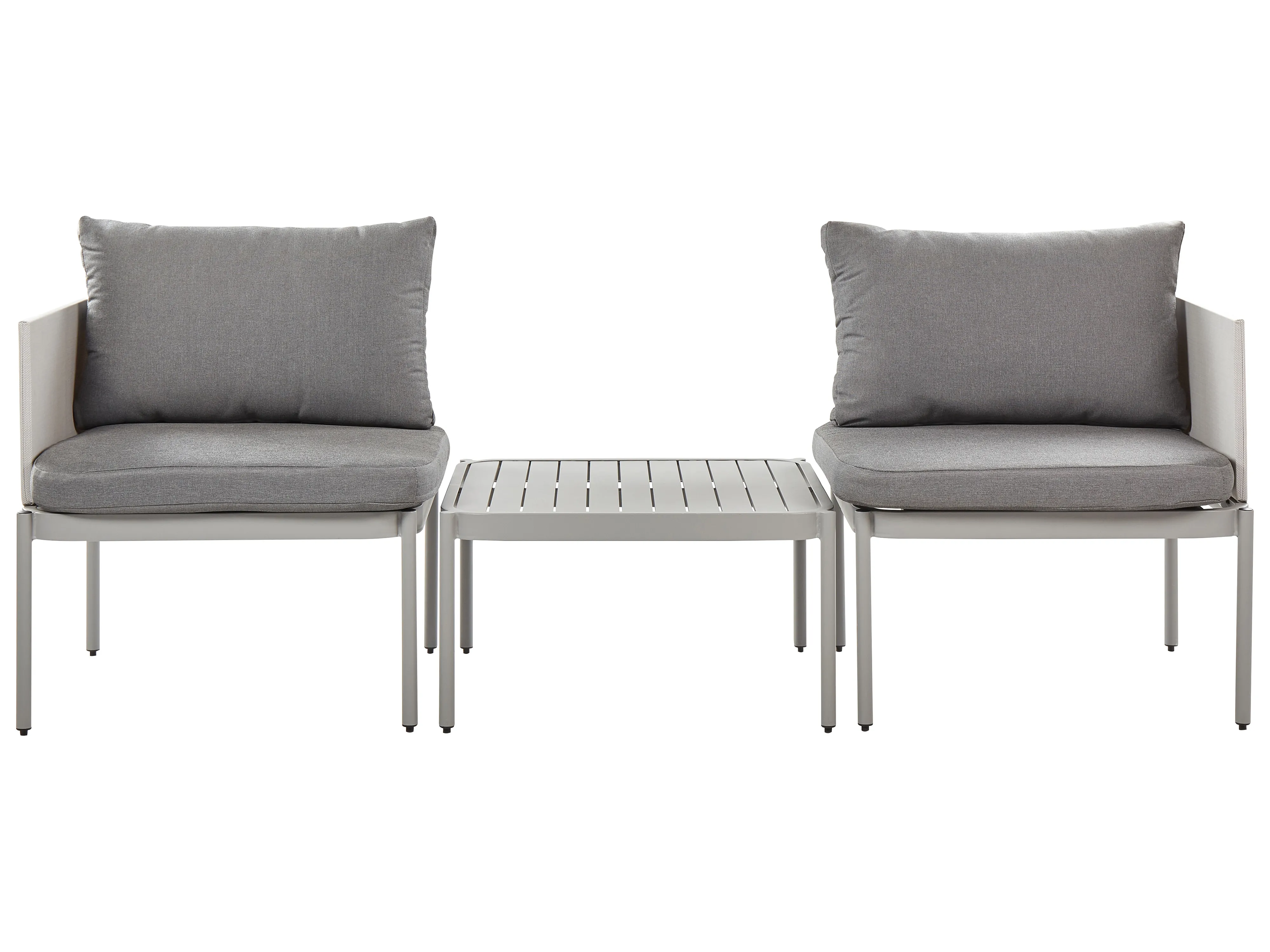 Loungeset met tafel 2-zits TERRACINA Metaal Lichtgrijs