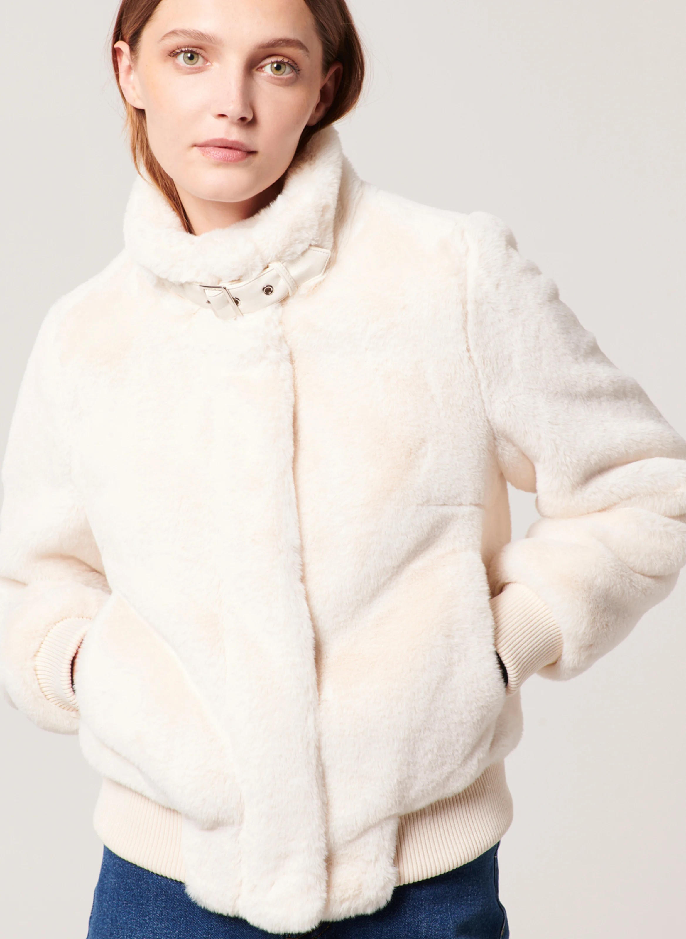 VALOU - Veste droite col montant | Blanc