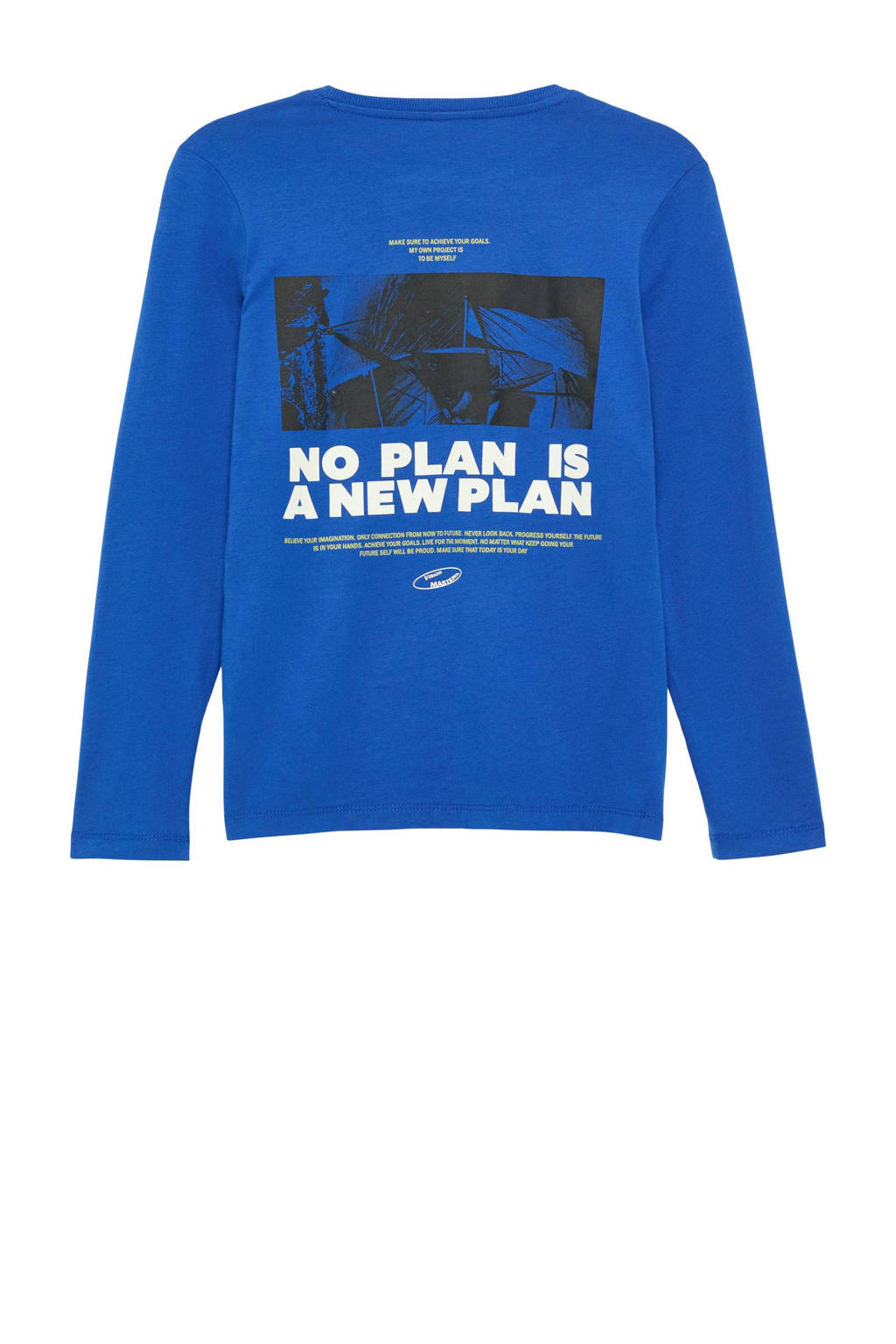 s.Oliver longsleeve met backprint blauw