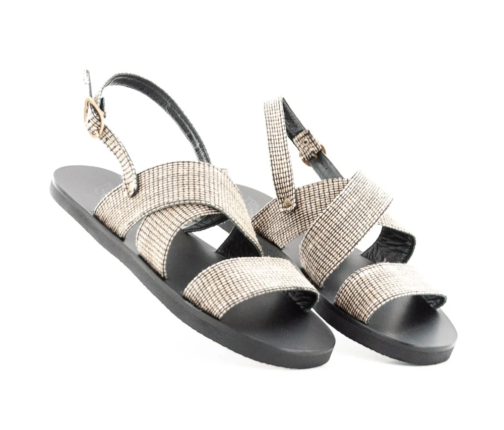 ANCIENT GREEK SANDAL - SAND MILTOS BLACK
