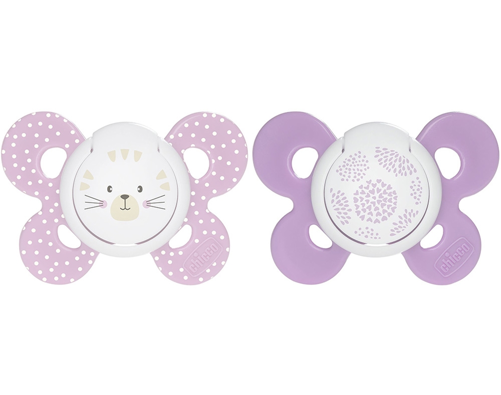 CHUPETA COMFORT CHICCO SILICONE ROSA 6-16 MESES 2 UNIDADES