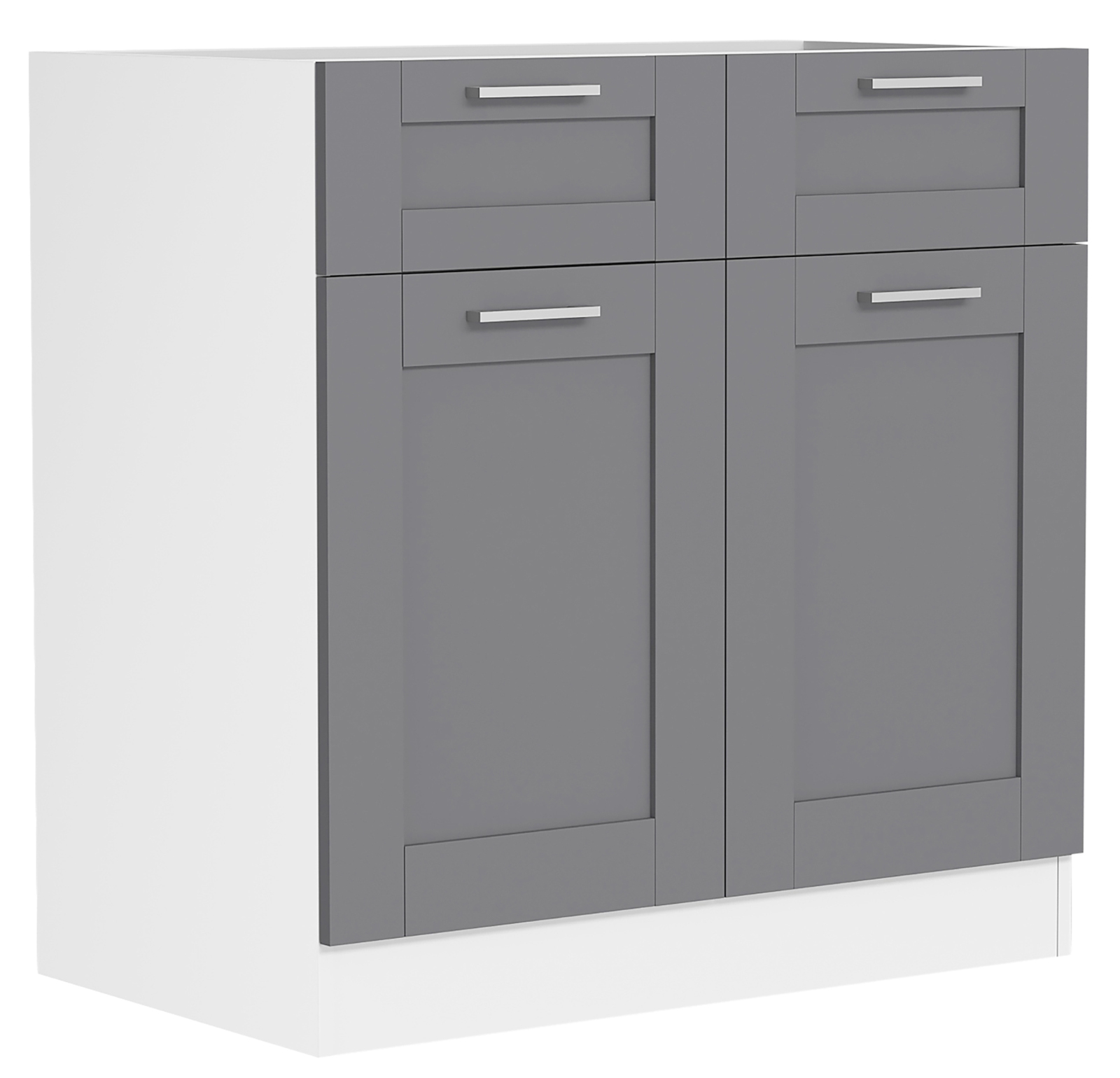 Unterschrank COLURA - weiß-anthrazit - 2 Schubkästen - 80 cm