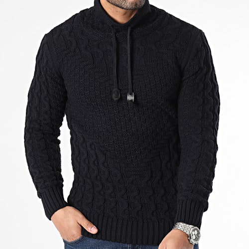 Pull Col Montant Bleu Marine