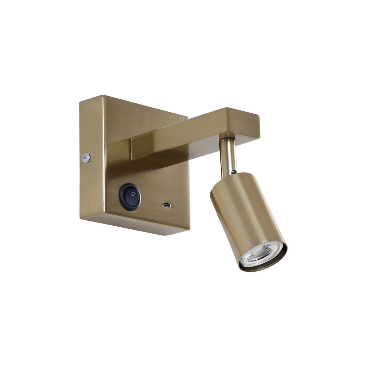 Moderne wandlamp goud met USB-C kantelbaar - Rex