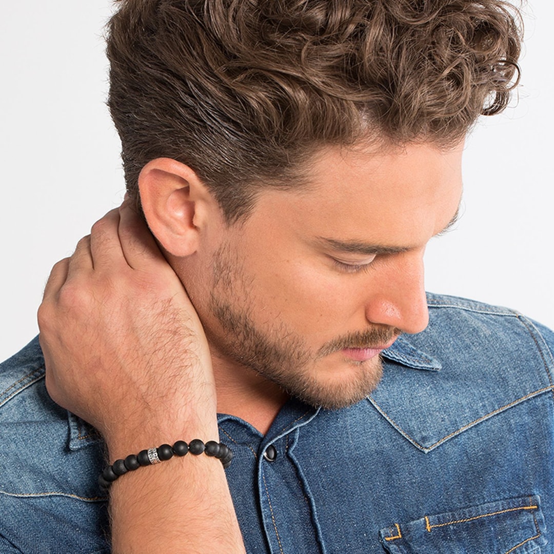 Thomas Sabo Sterling Silver Rebel at Heart Armband Obsidian