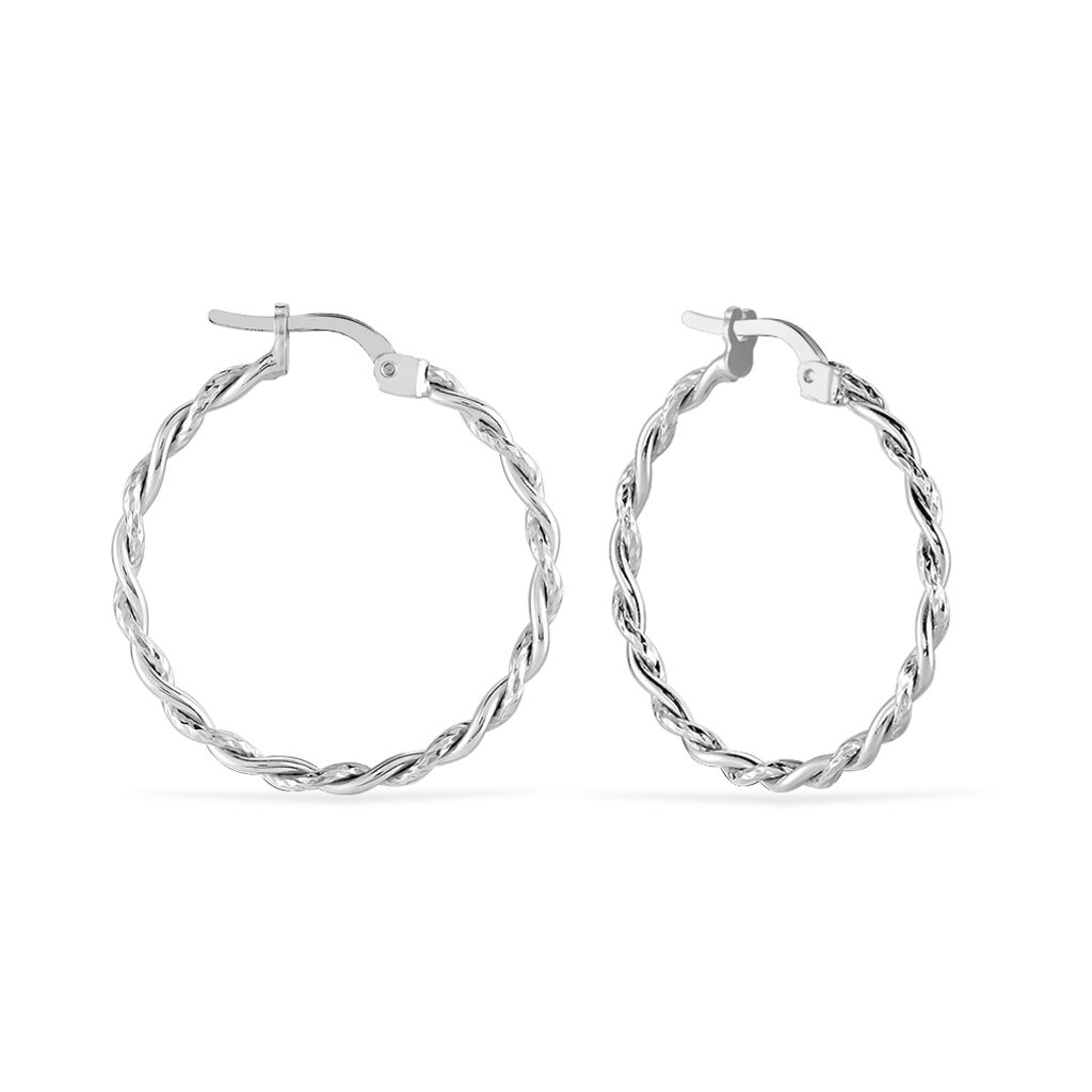 Créoles Argent Blanc Abie