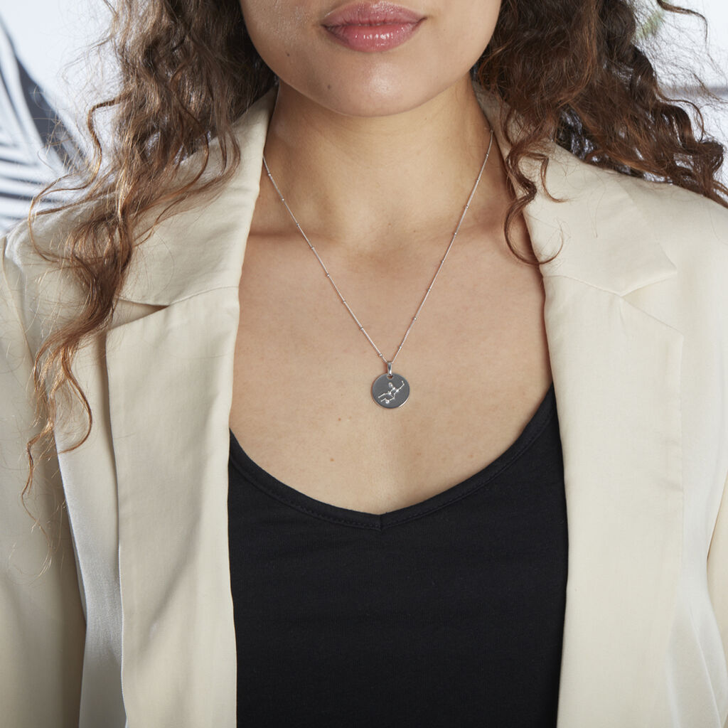 Collier Astr Argent Oxydes De Zirconium