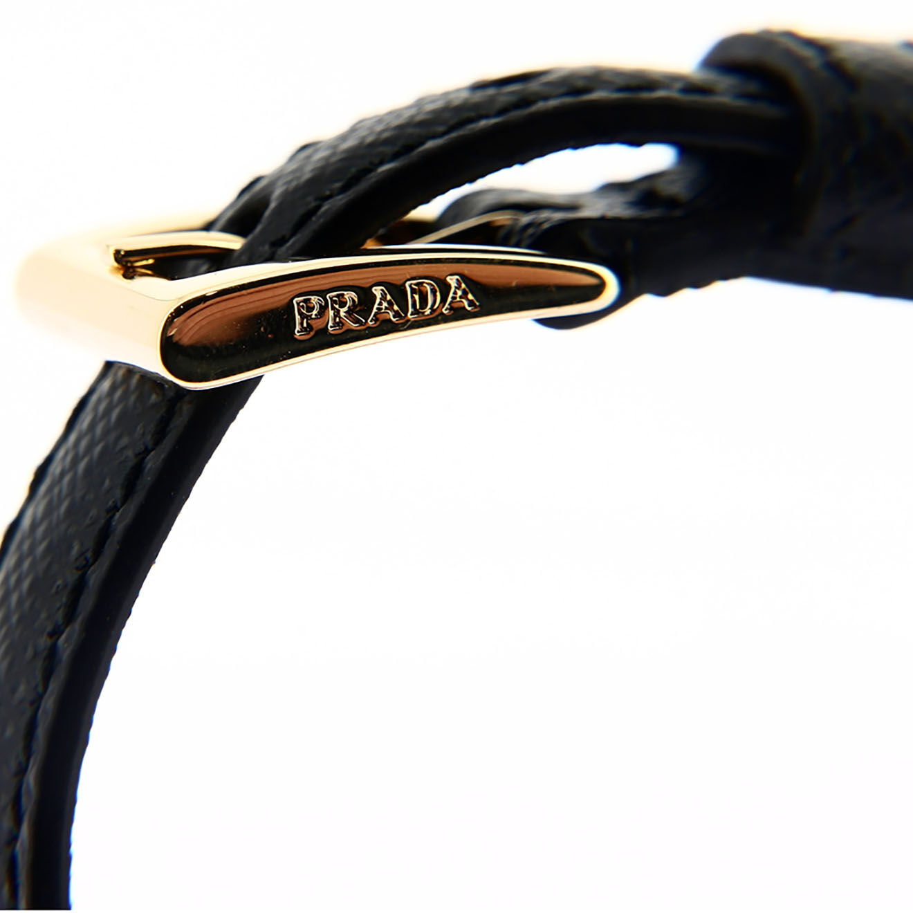 Prada Bracelet en Cuir Saffiano noir - Neuf avec étiquette