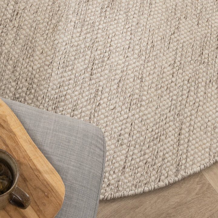 Rond wollen vloerkleed - Bliss Beige Gemeleerd