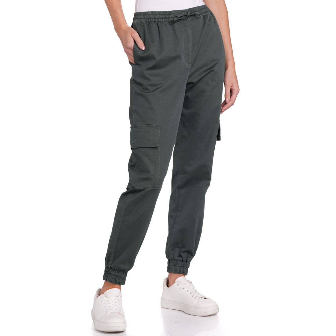 Jonas Nielsen Damen Cargopants mit Beintaschen dunkelgrün