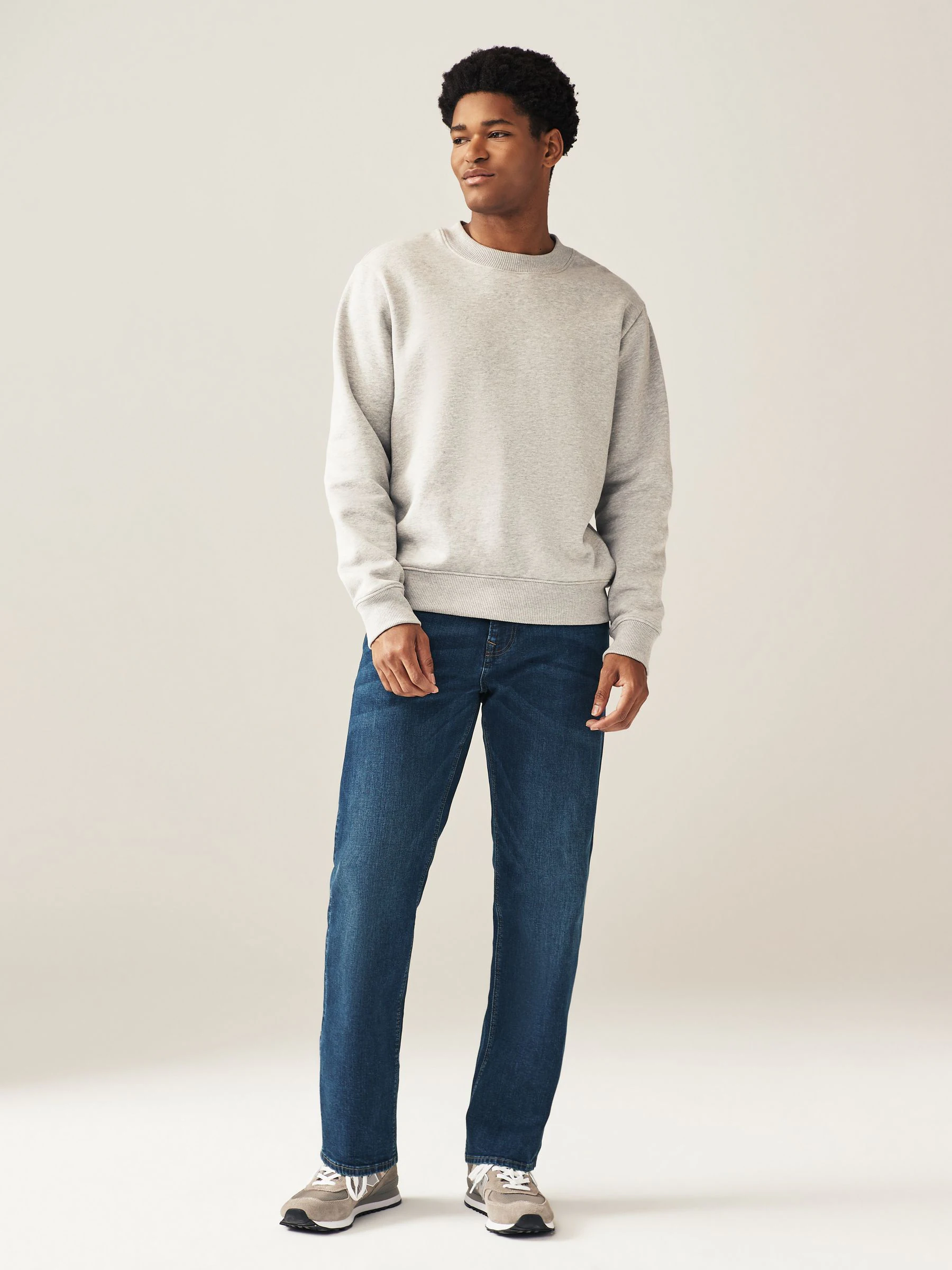Mediumblauw - Rechte, klassieke jeans met stretch