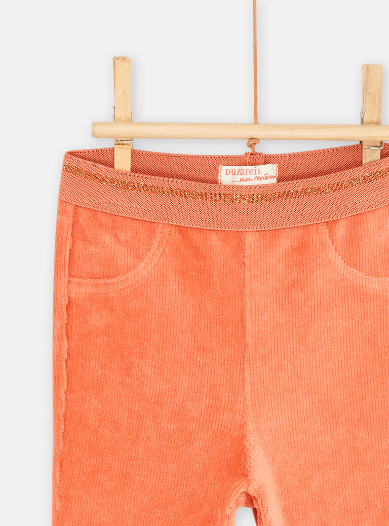 Pantalon orange en velours